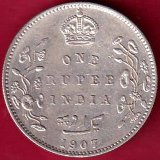 BRITISH INDIA 1907 EDWARD VII ONE RUPEE BEAUTIFUL SILVER COIN -  FB1048