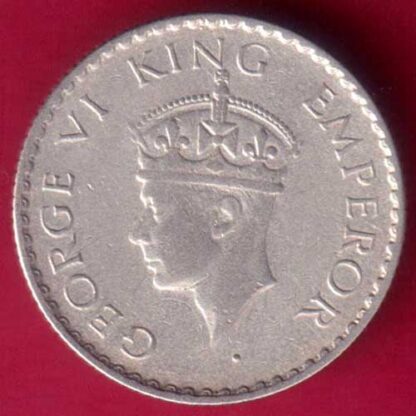 BRITISH INDIA 1940 GEORGE VI 1/4 RUPEE BEAUTIFUL SILVER COIN  -  FB758 - Image 2