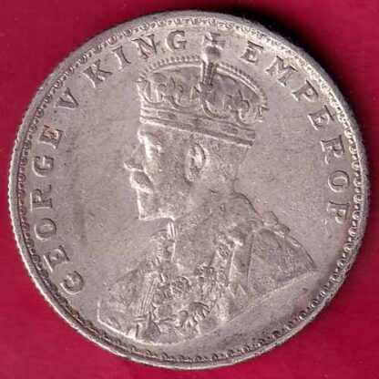british india king george v 1918 silver rupee -  FB1544 - Image 2