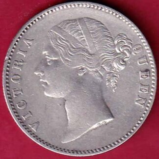East India Company 1840 Divided Legend Victoria Queen One Rupee Silver coin - FB1200
