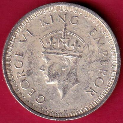 British India 1942 George VI Bombay Mint One Rupee Silver Coin-  FB1231 - Image 2