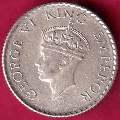 BRITISH INDIA 1940 GEORGE VI 1/4 RUPEE SILVER COIN-  FB1342 - Image 2