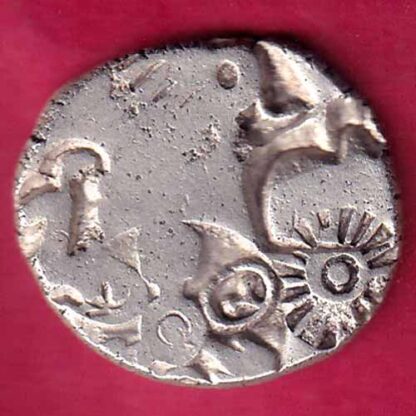 ANCIENT INDIA MAURYAN PERIOD MAGADH DYNASTY ANIMAL STANDING SILVER PUNCHMARK-  FB1345