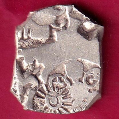 ANCIENT INDIA MAURYAN PERIOD MAGADH DYNASTY ANIMAL STANDING SILVER PUNCHMARK-  FB1416