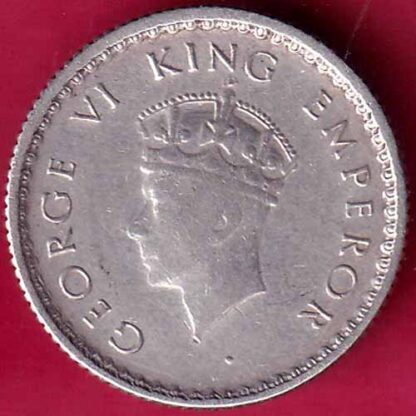 British India 1939 George vi 1/4 rupee silver coin-  FB1508 - Image 2