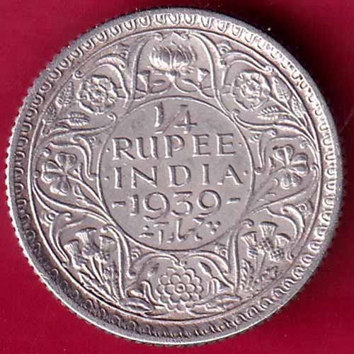 British India 1939 George vi 1/4 rupee silver coin- FB1508 – Indian ...