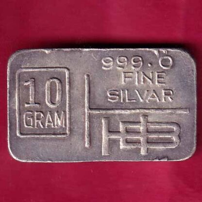 SILVER BAR : "HB" 10 GMS FINE SILVER  -  FB1588