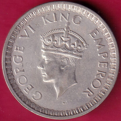 British India 1942 George VI Bombay Mint One Rupee Silver Coin -  FB1262 - Image 2
