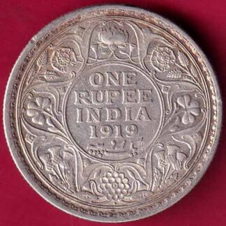 British India 1919 bombay mint George v One Rupee-  FB1686