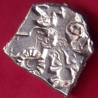 ANCIENT INDIA MAURYAN PERIOD MAGADH DYNASTY ANIMAL STANDING SILVER PUNCHMARK-  FB1726
