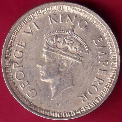 British India 1942 George VI Bombay Mint One Rupee Silver Coin-  FB1740 - Image 2