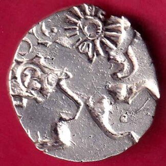 ANCIENT INDIA MAURYAN PERIOD MAGADH DYNASTY ANIMAL STANDING SILVER PUNCHMARK-  FB1743