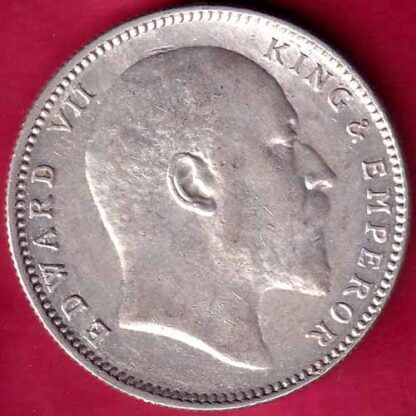 British India 1906 Edward VII One Rupee Silver Coin -  FB1770 - Image 2