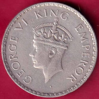 British India 1941 Bombay MInt George Vi One Rupee silver coin-  FB1801 - Image 2