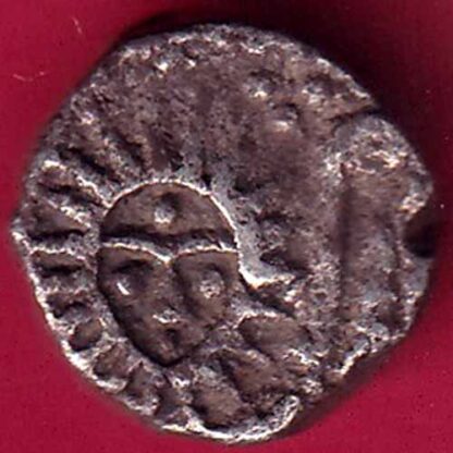 INDORE STATE 1292 SUN FACE INO SHAH ALAM II MALHAR RAO QUARTER RUPEE SILVER COIN-  FB1807
