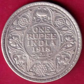 British India 1918 Bombay Mint George v One Rupee -  FB1816