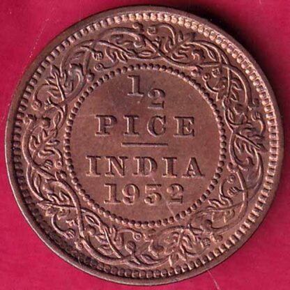BRITISH INDIA AUNC 1932 GEORGE V 1/2 PICE  COIN-  FB1962