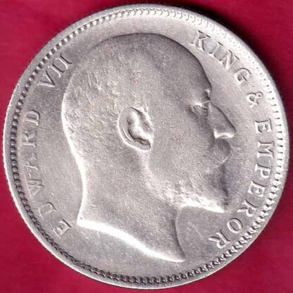 British India 1908 Edward Vii king & Emperor One Rupee Silver coin-  FB2098 - Image 2