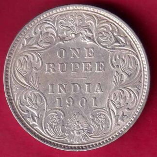 british india 1901 victoria empress one rupee scarce silver coin -  FB2325