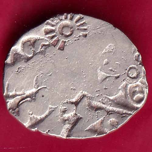 ANCIENT INDIA MAURYAN PERIOD MAGADH DYNASTY ANIMAL STANDING SILVER PUNCHMARK- FB2376