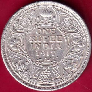 British India 1917 bombay mint George v Emperor One Rupee– FB2543