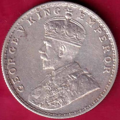 BRITISH INDIA 1918 GEORGE V ONE RUPEE BEAUTIFUL SILVER COIN–FB2604 - Image 2