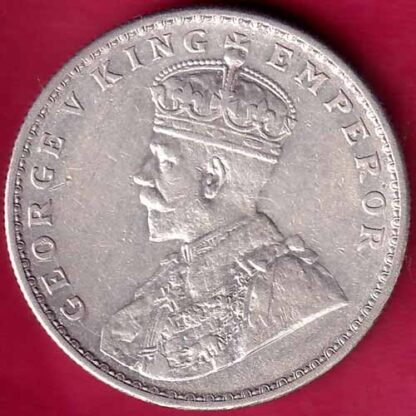 BRITISH INDIA 1918 GEORGE V ONE RUPEE BEAUTIFUL SILVER COIN–FB2636 - Image 2