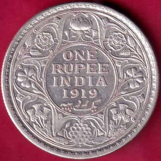 British India 1919 bombay mint George v One Rupee Silver coin –FB2652