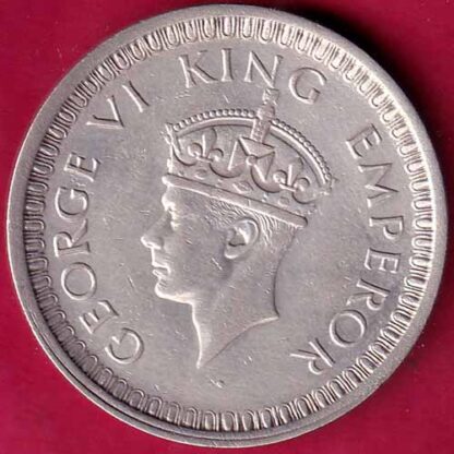 British India 1942 George VI Bombay Mint One Rupee Silver Coin–FB2677 - Image 2