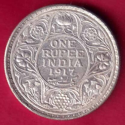 British India 1917 bombay mint George v Emperor One Rupee  –FB2786