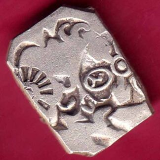 ANCIENT INDIA MAURYAN PERIOD MAGADH DYNASTY ANIMAL STANDING SILVER PUNCHMARK –FB2990