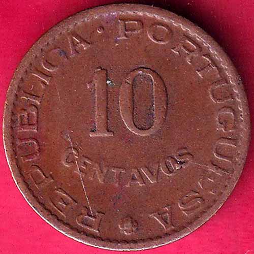 REPUBLICA PORTUGUESA 1959 ESTADO 10 CENTAVOS COPPER COIN FB3038