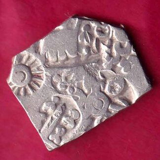 ANCIENT INDIA MAURYAN PERIOD MAGADH DYNASTY ANIMAL STANDING SILVER PUNCHMARK –FB3106
