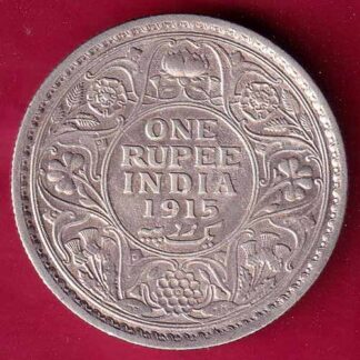 British India 1915 George v One Rupee silver coin –FB3175