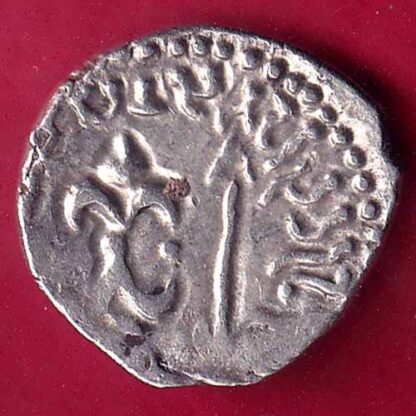 ANCIENT INDIA NAHAPAN DYNESTY KINGS PORTRAIT SILVER COIN –FB3182 - Image 2