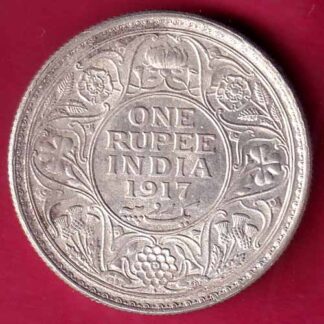 British India 1917 bombay mint George v Emperor One Rupee  –FB3198