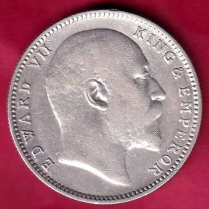 British India 1908 Edward Vii king & Emperor One Rupee Silver coin –FB3206 - Image 2
