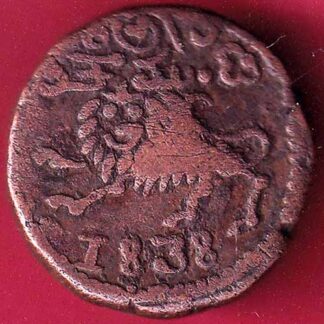 Mysore State Date 1838 Krishna Ray Waidyar 20 Cash– FB3238