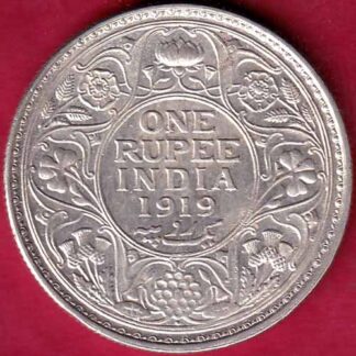 British India 1919 bombay mint George v One Rupee Silver coin – FB3420