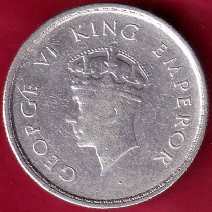 BRITISH INDIA 1939 BOMBAY MINT GEORGE VI HALF RUPEE SILVER COIN– FB3454 - Image 2