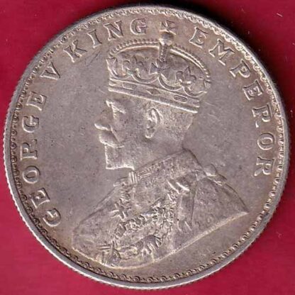 British India 1918 Bombay Mint George v One Rupee silver coin– FB3463 - Image 2
