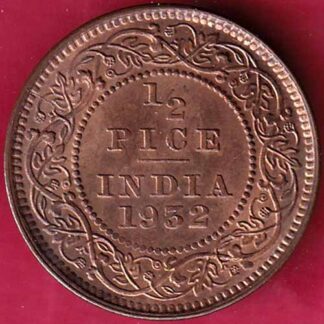 BRITISH INDIA UNC 1932 GEORGE V 1/2 PICE COPPER COIN – FB3467
