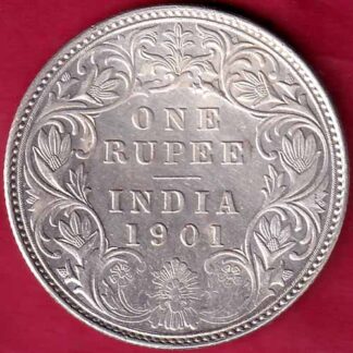 British india 1901 victoria empress one rupee scarce silver coin– FB3469