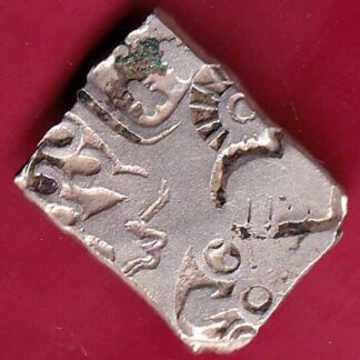 ANCIENT INDIA MAURYAN PERIOD MAGADH DYNASTY ANIMAL STANDING SILVER PUNCHMARK– FB3566