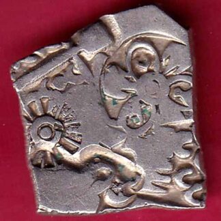 ANCIENT INDIA MAURYAN PERIOD MAGADH DYNASTY ANIMAL STANDING SILVER PUNCHMARK– FB3590