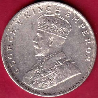 British India 1919 bombay mint George v One Rupee Silver coin– FB3724 - Image 2