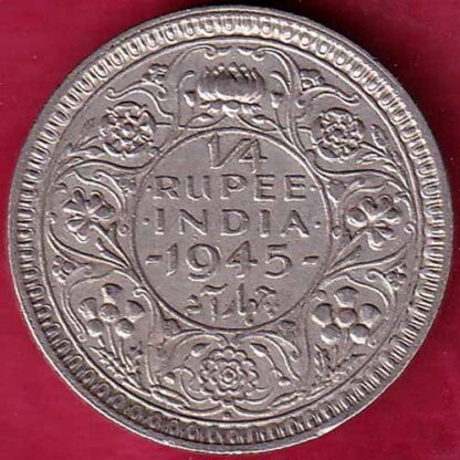 British India 1945 Bombay Mint George Vi 1/4 Rupee – FB3740