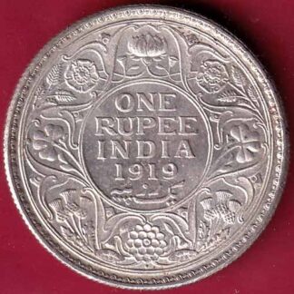 British India 1919 bombay mint George v One Rupee Silver coin – FB3769