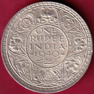 British India 1940 George VI Bombay Mint One Rupee  – FB3779