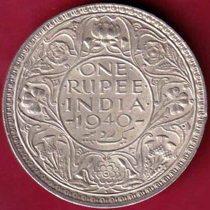 British India 1940 George VI Bombay Mint One Rupee  – FB3779